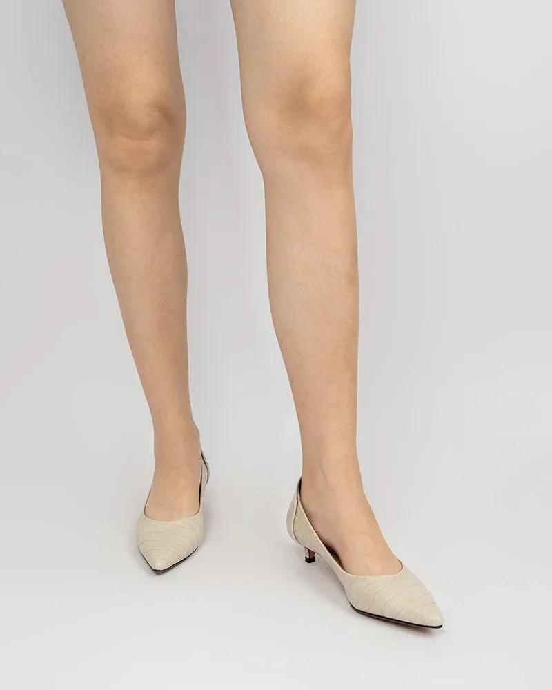 Pointed Toe Low Kitten Heels Pumps