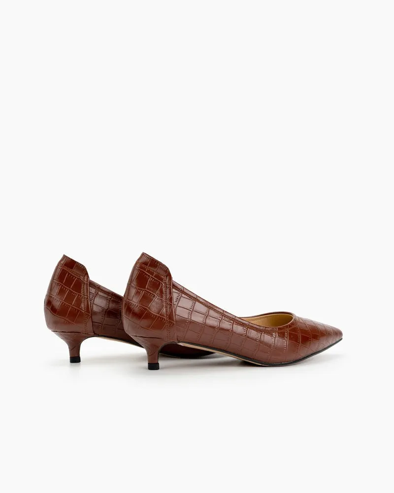 Pointed Toe Low Kitten Heels Pumps