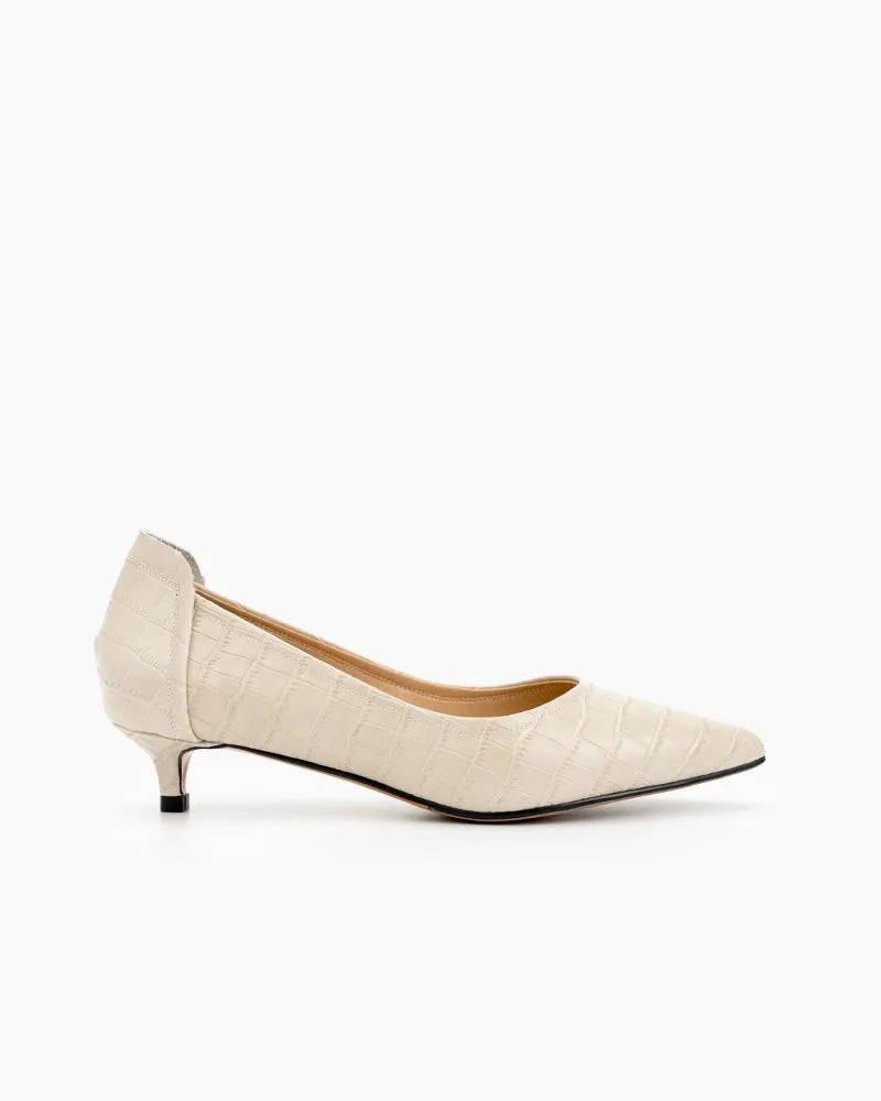 Pointed Toe Low Kitten Heels Pumps