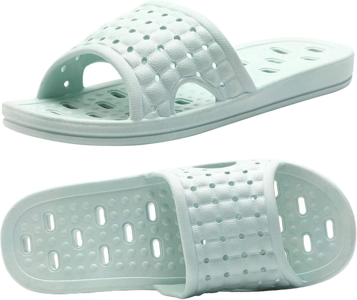 Quick Drying Shower Slippers non-slip Bathroom Slippers Drain Holes Shower Shoes for Women and Men Dorm pool gym