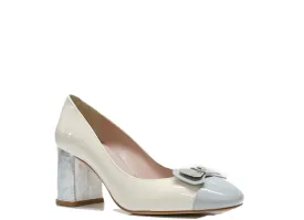 Roberto Serpentini Women's Beige & Blue Patent Leather Shoe 25468 - Now $190
