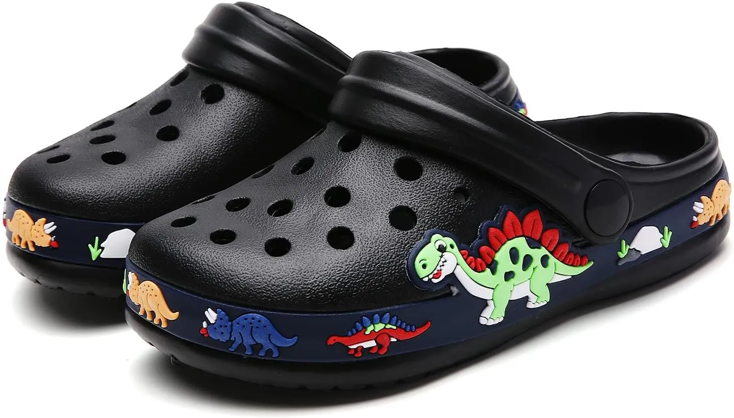 SECHRITE Kids Fur Lined Clogs Garden Shoes for Boys Girls Toddler Cartoon Sandals with Removable Fleece Lined Winter Warm Indoor Outdoor Home Slippers Non-Slip Sole