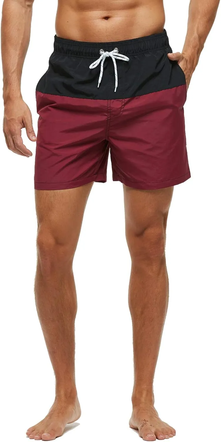 SILKWORLD Men's Swim Trunks Quick Dry Beach Shorts with Pockets