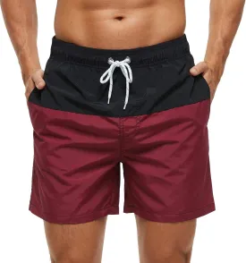 SILKWORLD Men's Swim Trunks Quick Dry Beach Shorts with Pockets