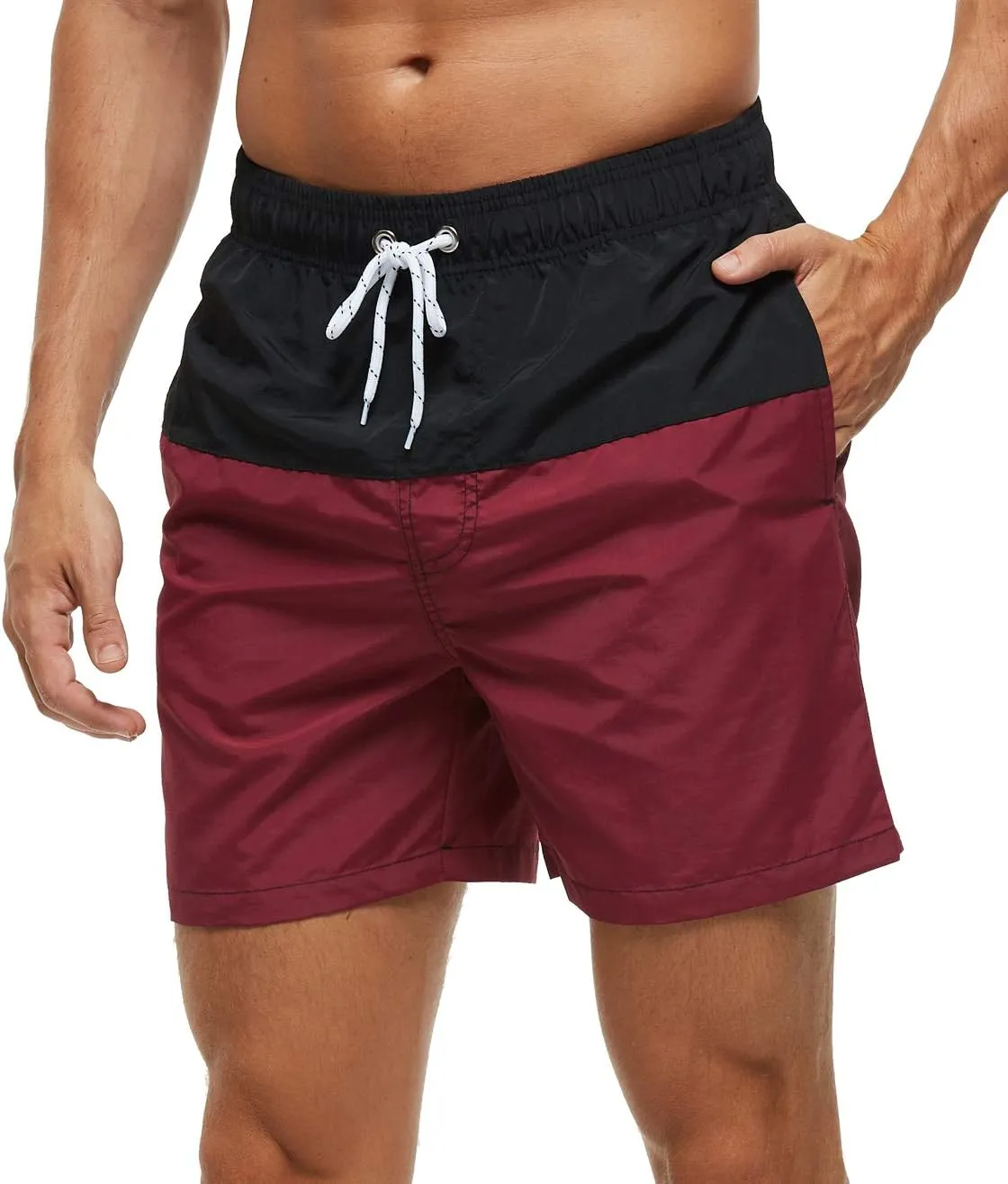 SILKWORLD Men's Swim Trunks Quick Dry Beach Shorts with Pockets