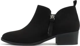 Soda ZAYNE ~ Women Round Toe Elastic Side Gore Side Zipper Pull Tab Low Heel Ankle Boot Bootie