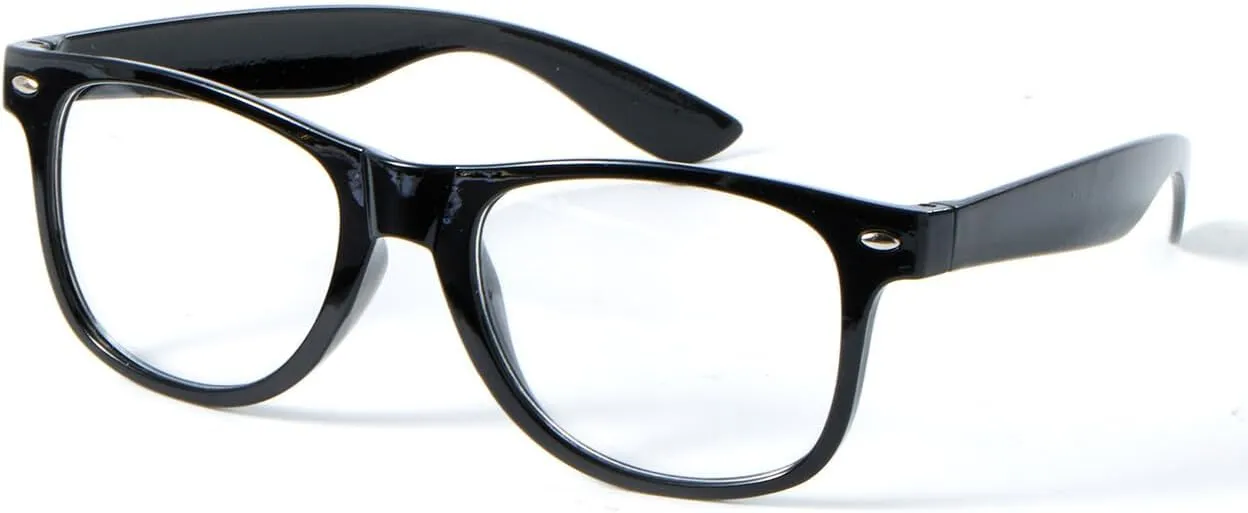 Spooktacular Creations Nerd Costume Glasses - Black Fake Glasses with Clear Lenses for Men, Women, Adults - Halloween Accessories
