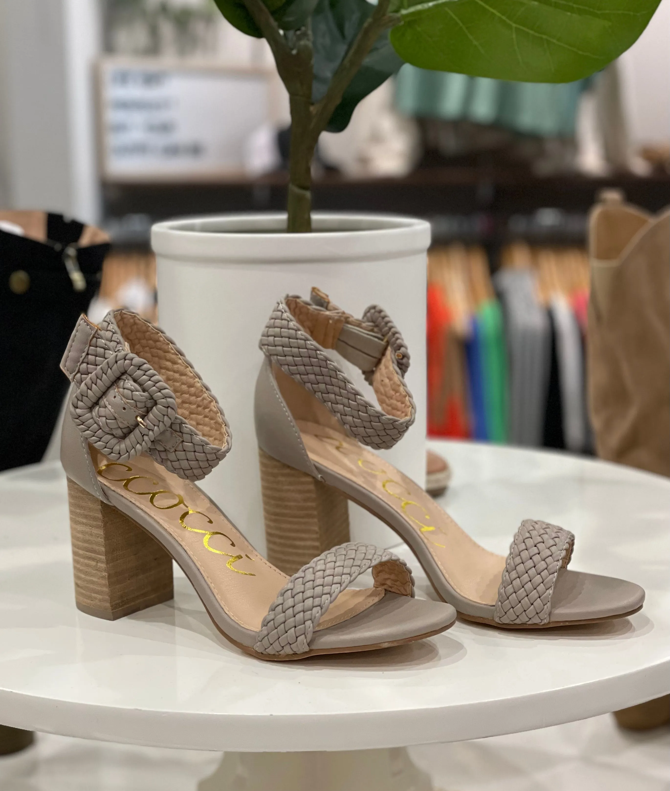 The Bridget Braided Heel - Grey