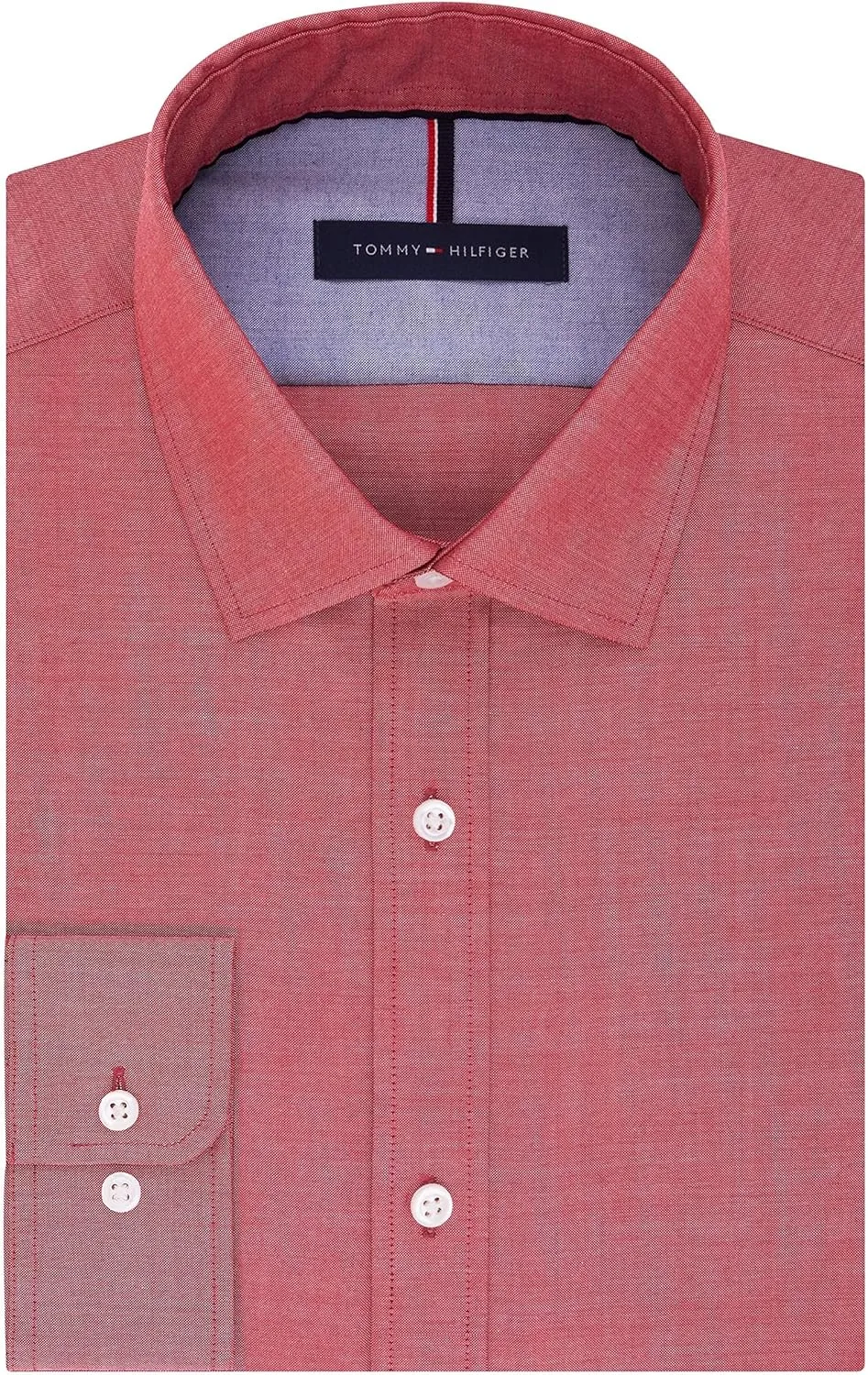 Tommy Hilfiger Men's Slim Fit Non Iron Solid Dress Shirt - Amazon Exclusive