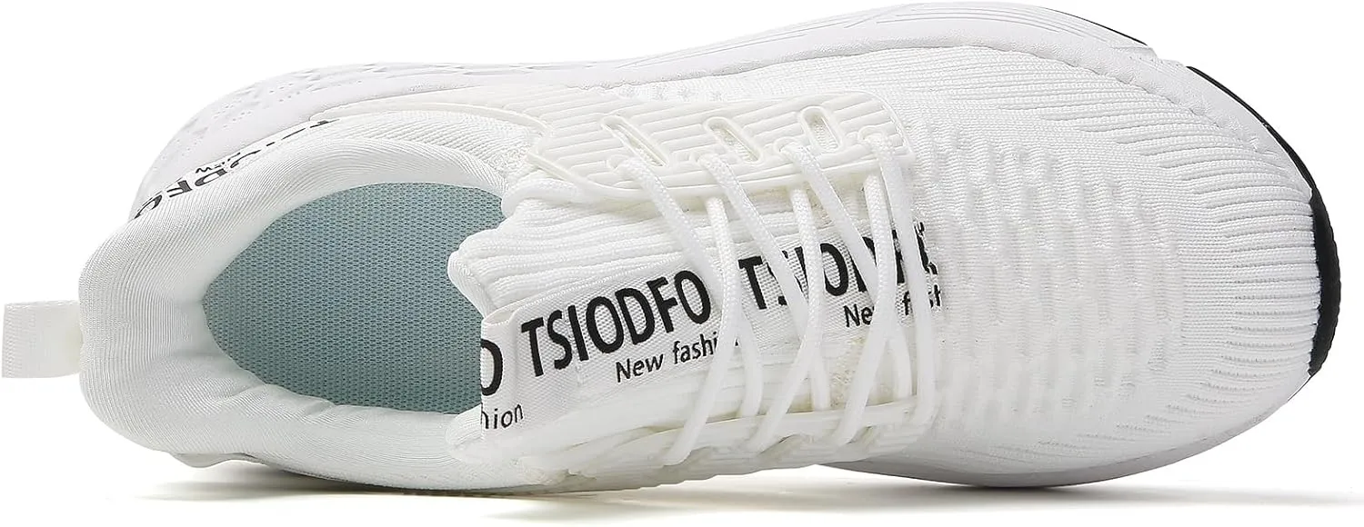 TSIODFO Womens Slip On Running Shoes Wide Lightweight Gym Workout Walking Shoes