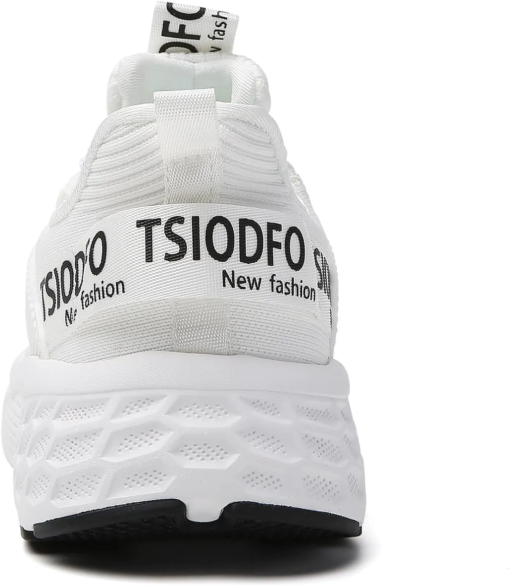 TSIODFO Womens Slip On Running Shoes Wide Lightweight Gym Workout Walking Shoes